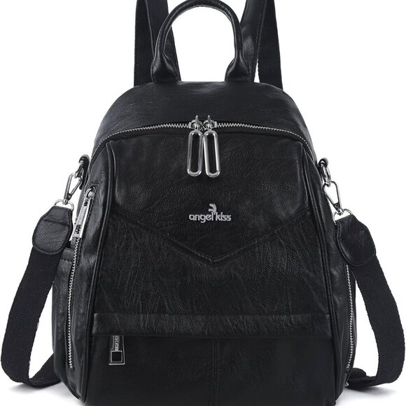 Small Vegan Leather Backpack Purse for Women Compact Convertible Fashion main image 7